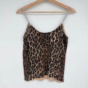 Apart Impressions Vintage Animal Print Top Cami Chain Straps Stretchy S